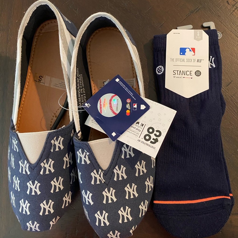 Yankees slip on shoes and socks